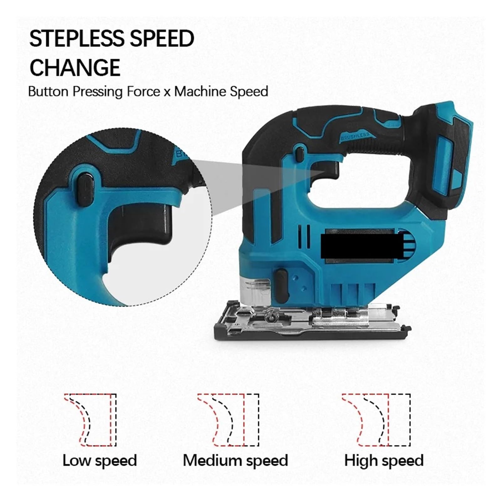 Seghetto alternativo, Curva Elettrica A Batteria Da 2150 Giri/min. Utensile Elettrico Taglio Per Lavorazione Del Legno Ricaricabile 750 W Per 18 V(No-Battery)