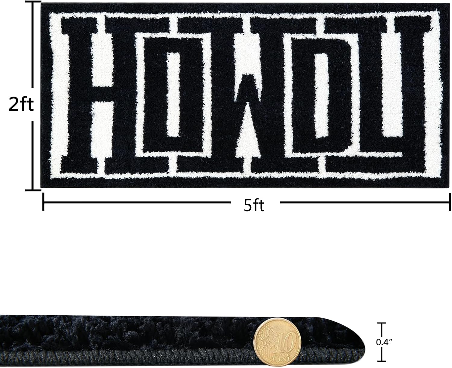 RoomTalks Washable Howdy Rug Cowboy Country Rustic Southwestern 2x5 Bathroom Runner Rugs Non Slip Extra Long Bath Mat, Wild West Rodeo Texas Throw Rugs for Bedroom Kitchen Entryway Runners