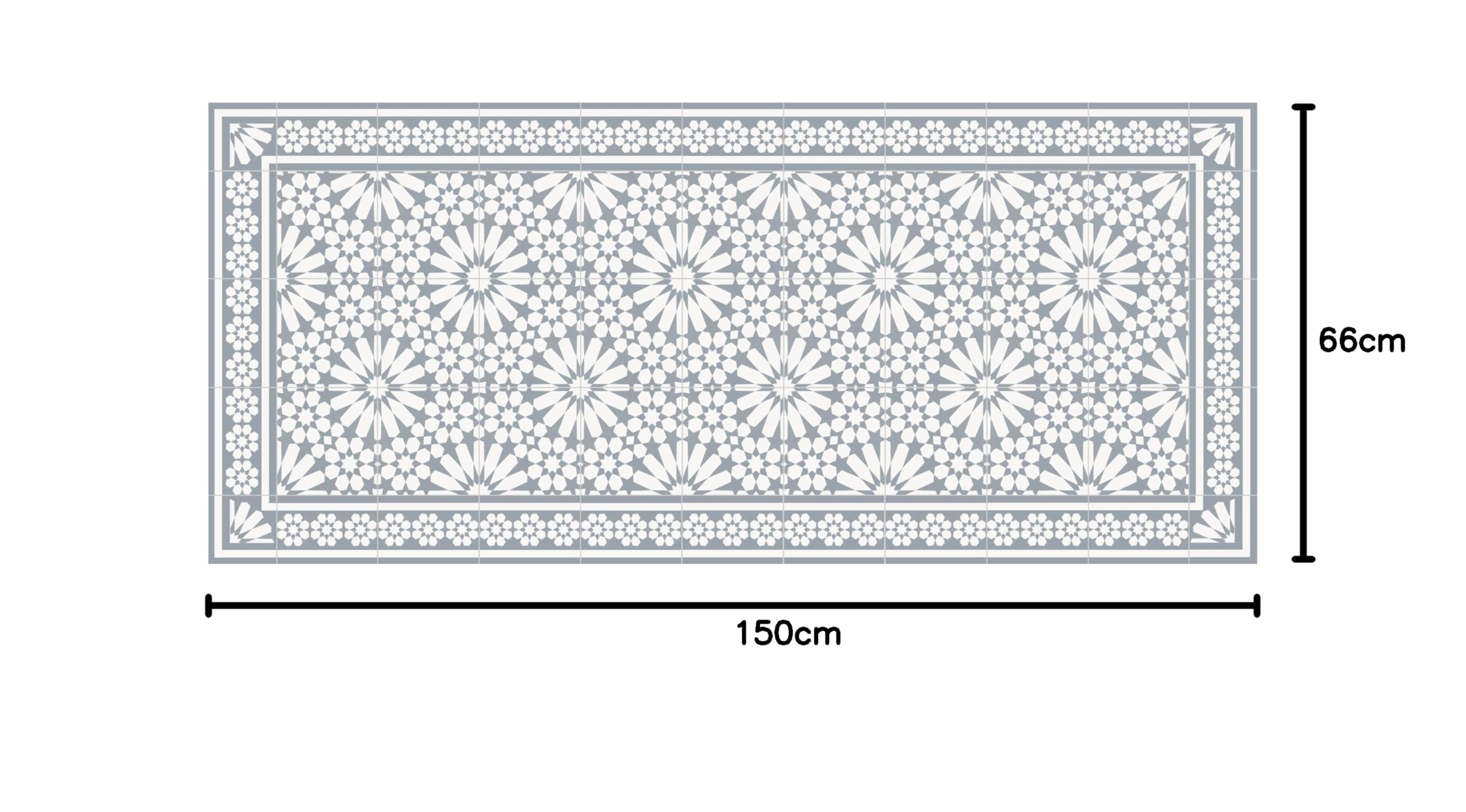 VINILIKO Design | Alfombra Vinílica Samara Gris Claro 66x150 cm - Antideslizante, Impermeable, Lavable - Varios Tamaños - Alfombra Vinilo Salón, Cocina