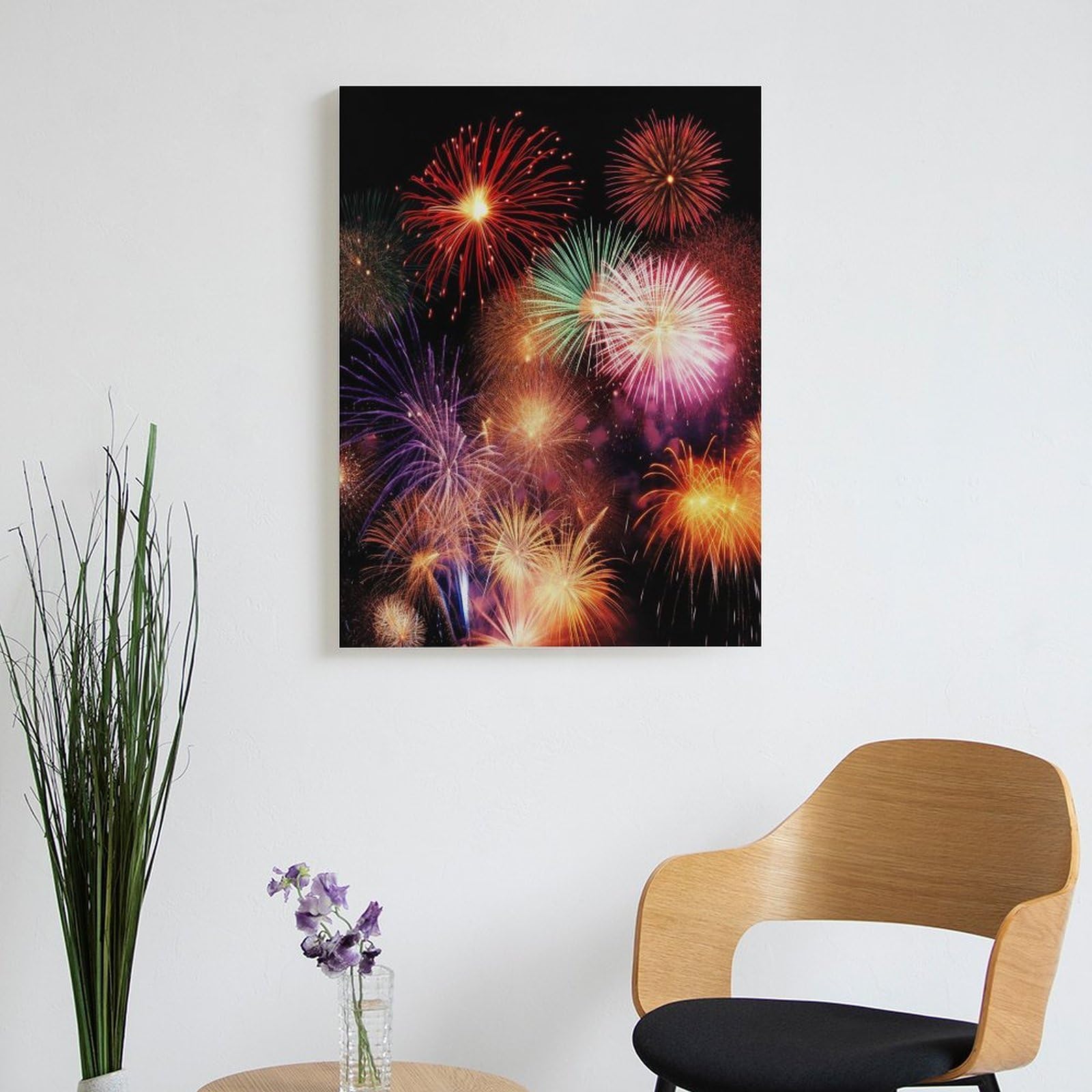 LPAGBCNU Wunderschönes Feuerwerk Malen nach Zahlen Kit für Erwachsene Anfänger Erwachsene Malen nach Zahlen Kits auf Leinwand DIY Acryl Ölfarben Malerei mit Pinseln als Geschenk Home Wall Decor