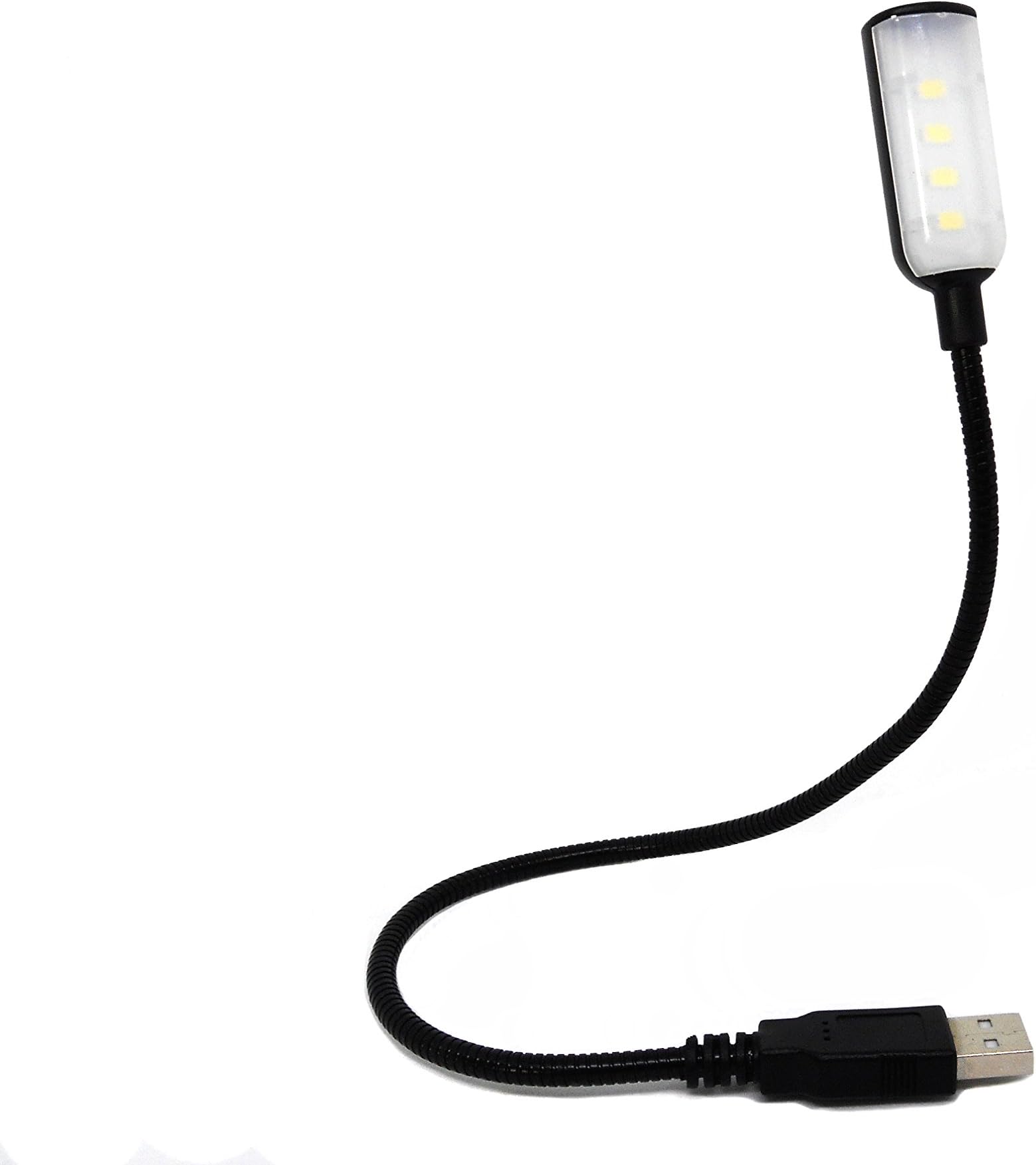 4 LED USB flexible Reading Lamp Light with Switch On / Off (Black)