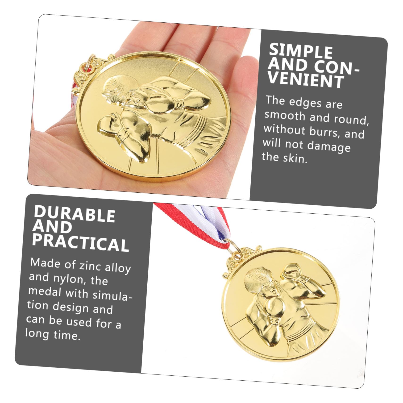 Supvox Boxkampfmedaille Laufende Medaillen Turnier Medaillen Als Belohnung Medaillen Im Rennwettbewerb Rennmedaillen Rennen Medaillen Goldmedaille Golden Zinklegierung