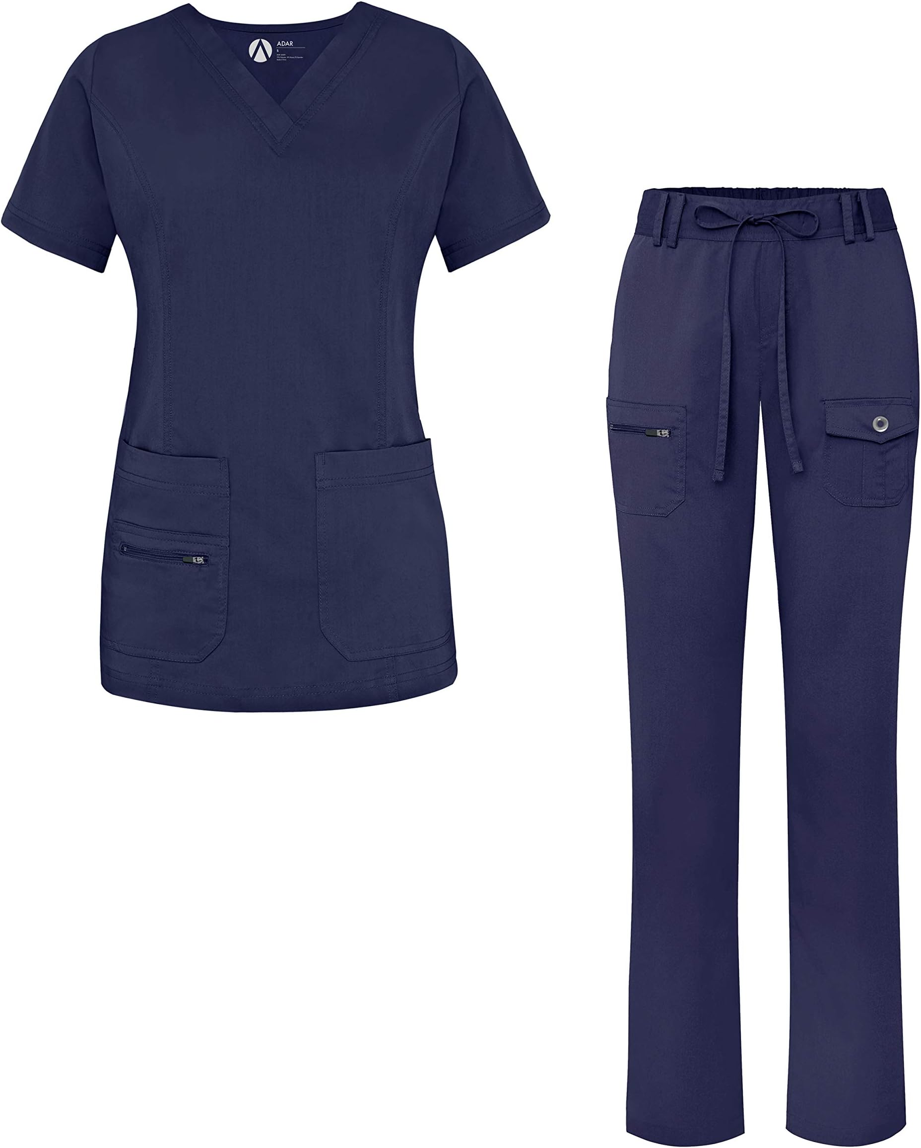 Adar UniformsAdar Pro Breakthrough Plus Scrub Set for Women - Enhanced V-Neck Top & Multi Pocket Pants