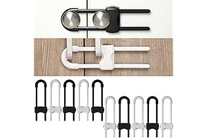 Jetec Locks for Securing Drawers and Cabinets, U-Shaped Baby Proofing, Adjustable Safety...