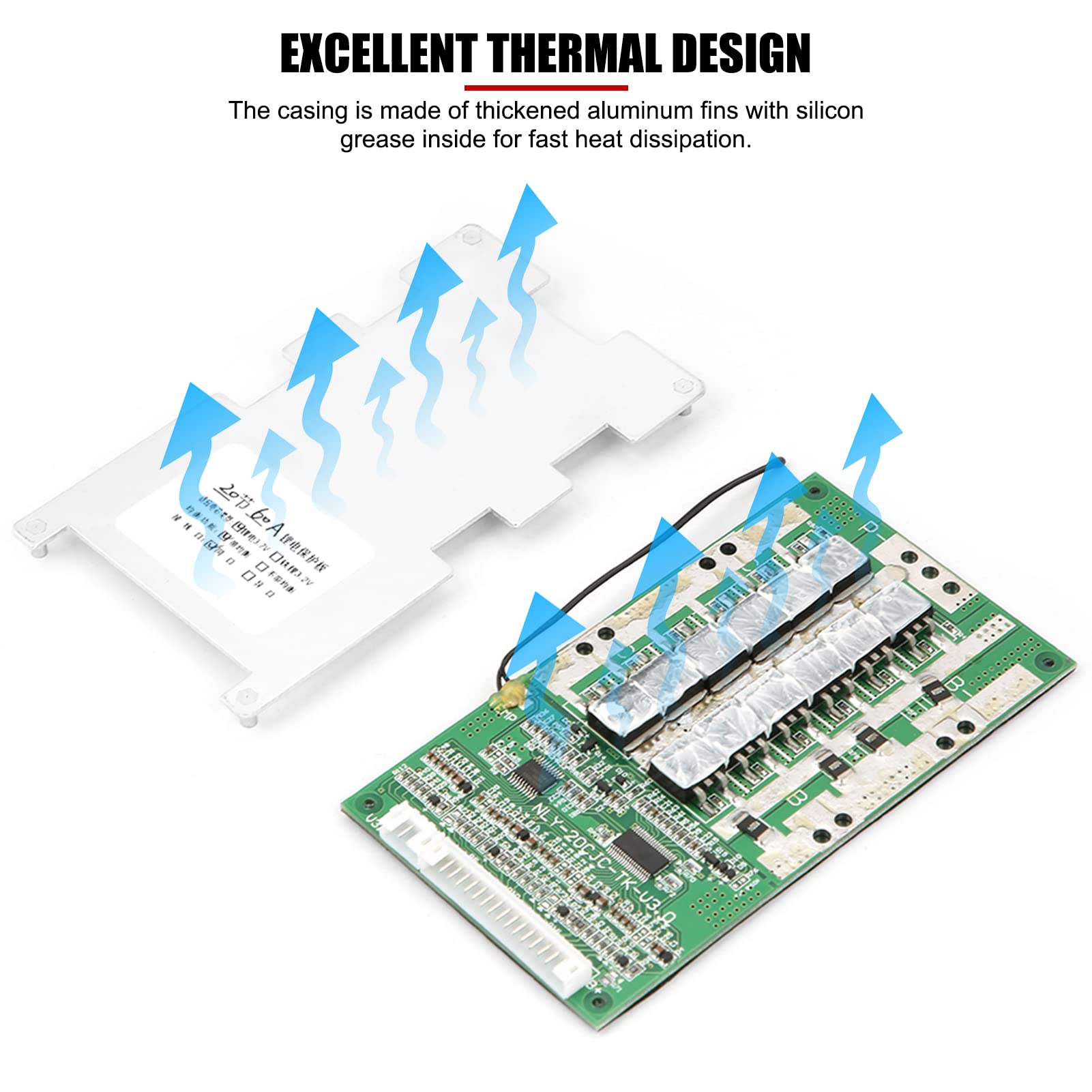 Ultima 72 v BMS Batteria al Litio Caricabatteria Board, 20 S 3.2 V 60 A Batteria al Litio Scheda di Protezione BMS PCB con Equilibrio Protezione di Ricarica Dual Funzioni