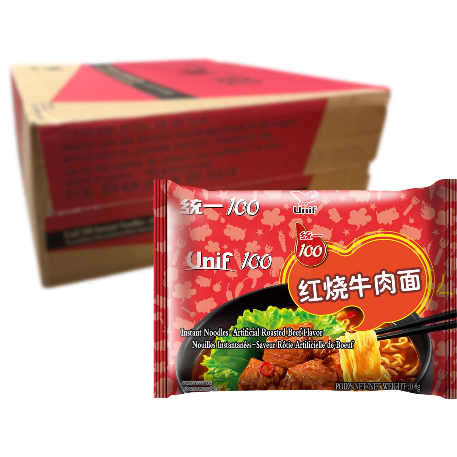 Tongyi Noodles Istantanee di Manzo Arrosto pacco da 24 x 108 gr