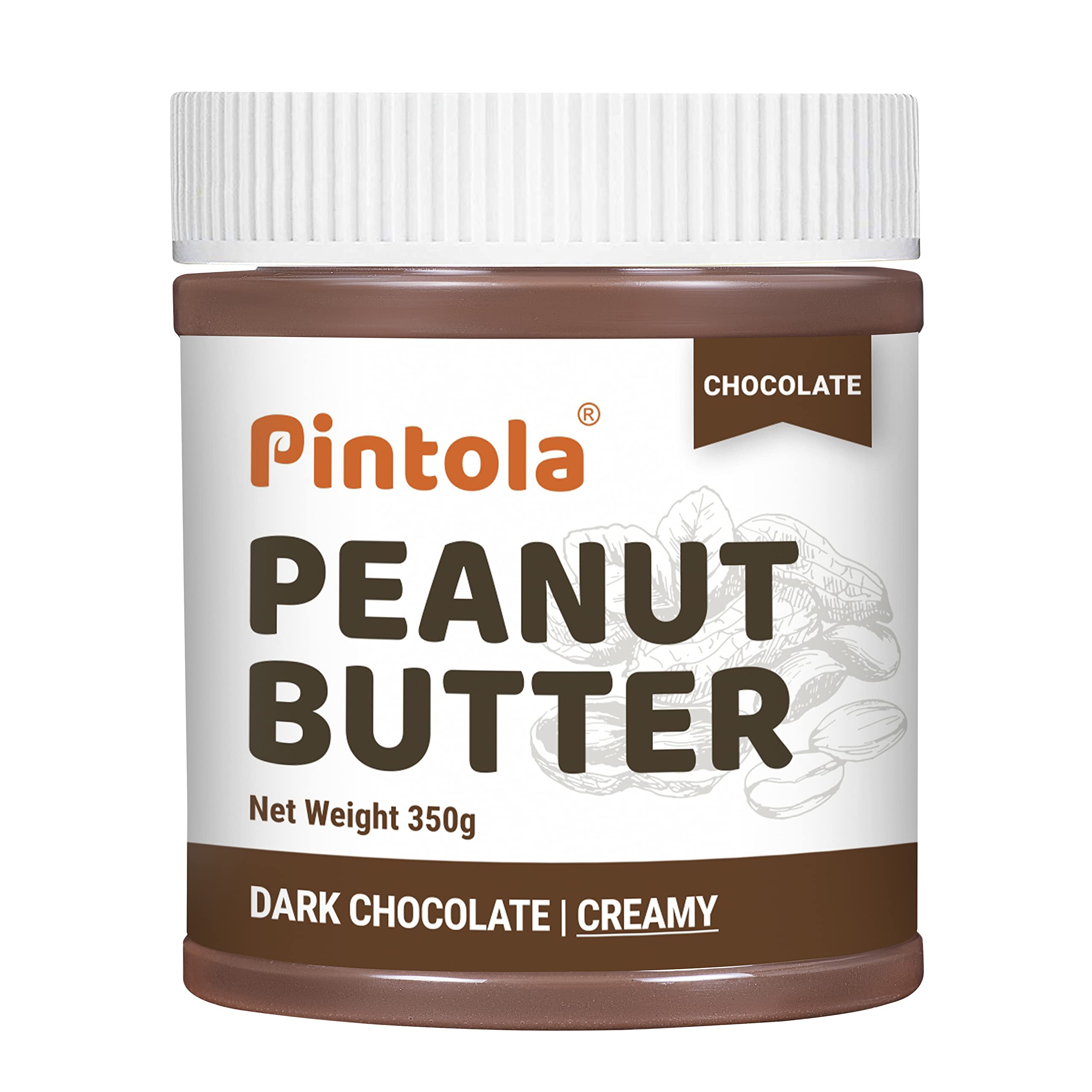 - Peanut Butter Chocolate Flavour Creamy 350g - 18.6g Protein & 5.2g Dietary Fiber, Made with Premium Roasted Nuts & Cocoa, Gluten Free, Zero Cholesterol & Trans Fat, Vit E & B3, Dark Chocolate