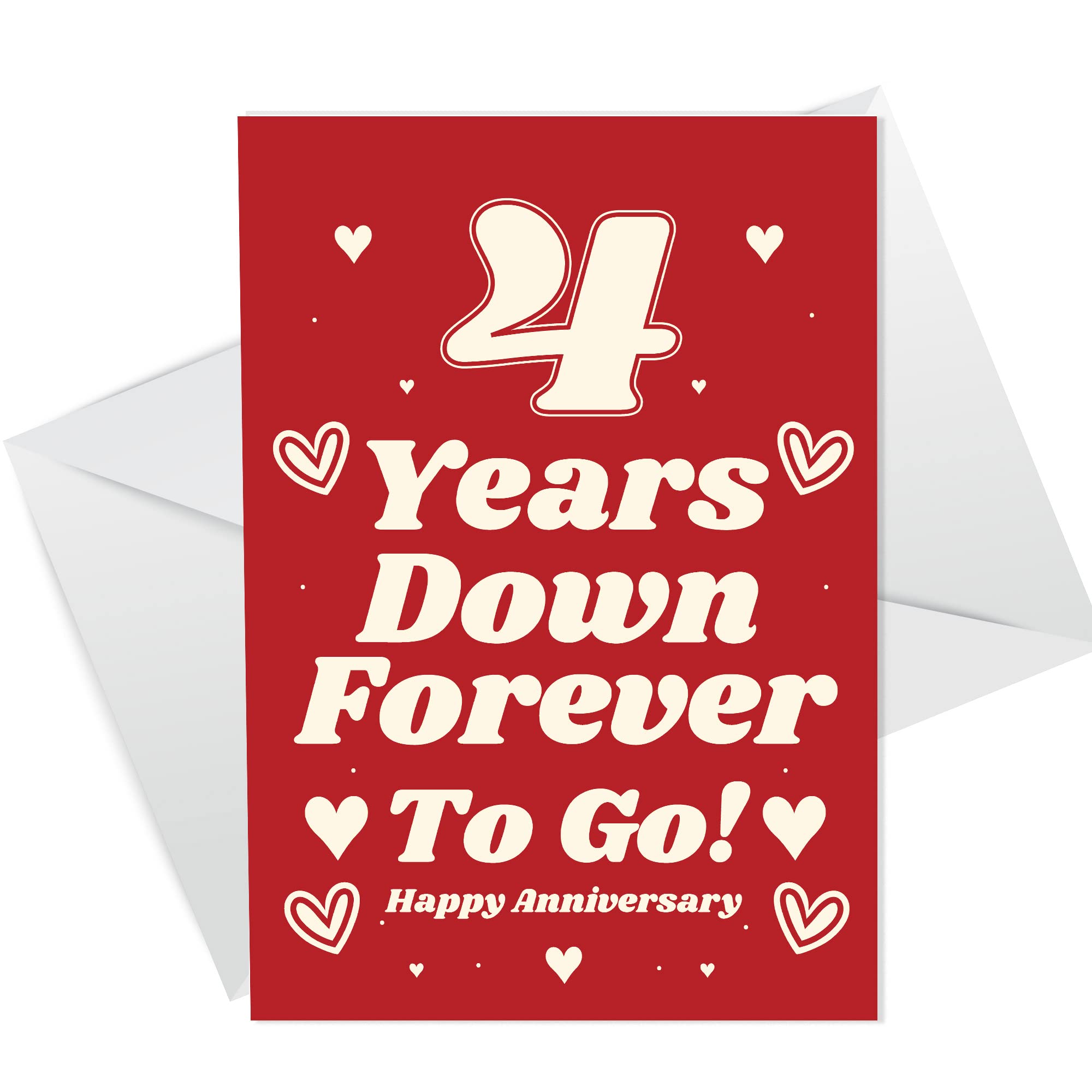 Funny Joke 4th Anniversary Card For Husband Wife Card For Him Her Men Women