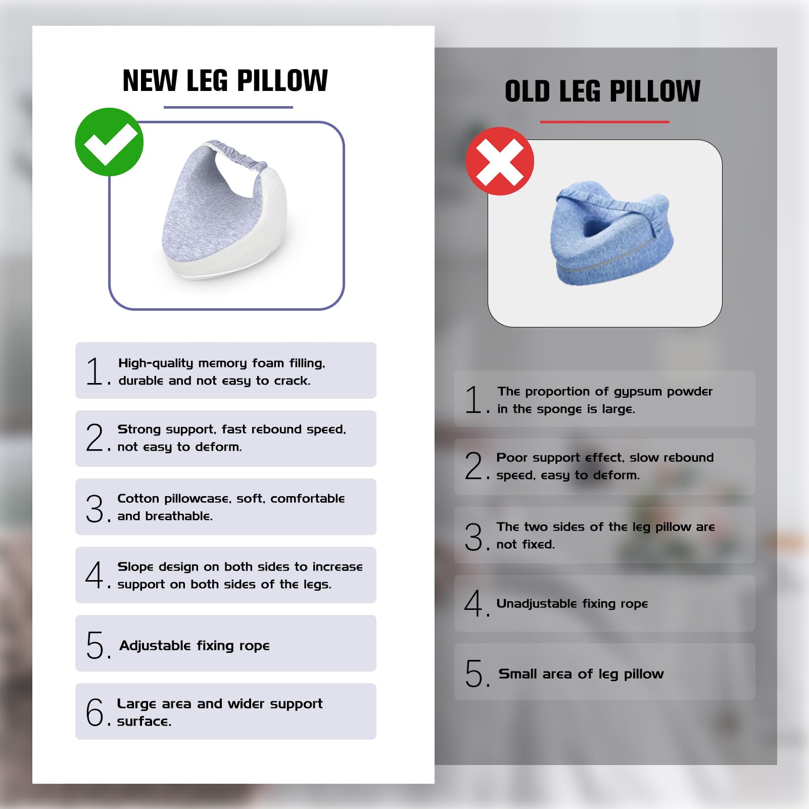 Almohada Piernas Dormir Lado, Cojin Ergoflex Rodillas Entre Viscoelastica Alineadora Ortopédica Almohada Ergonómica Con Ajustable Correas para Embarazadas Alivia Dolor de Espalda Cadera Ciatica