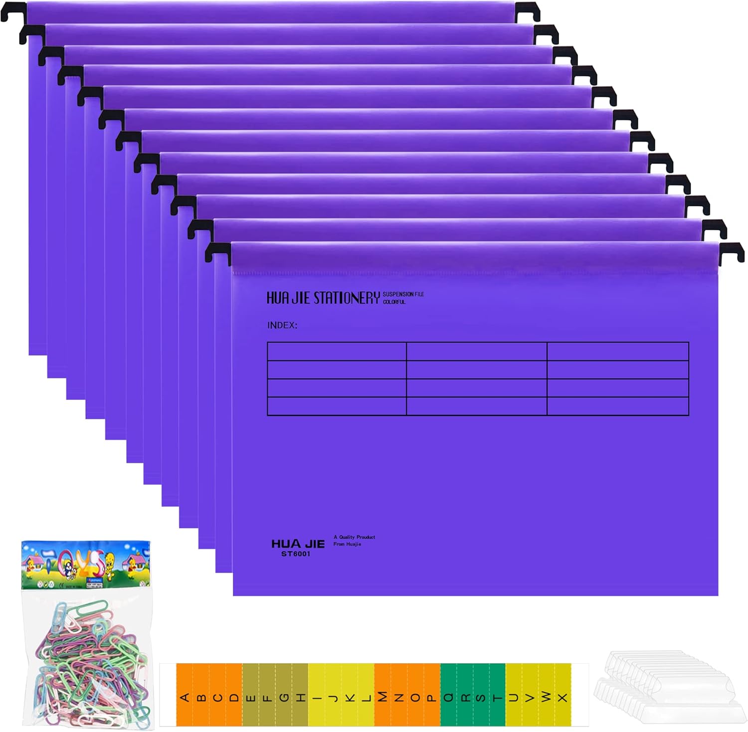 A4 Suspension File Organisers(Pack of 12) with Tags and Clips for