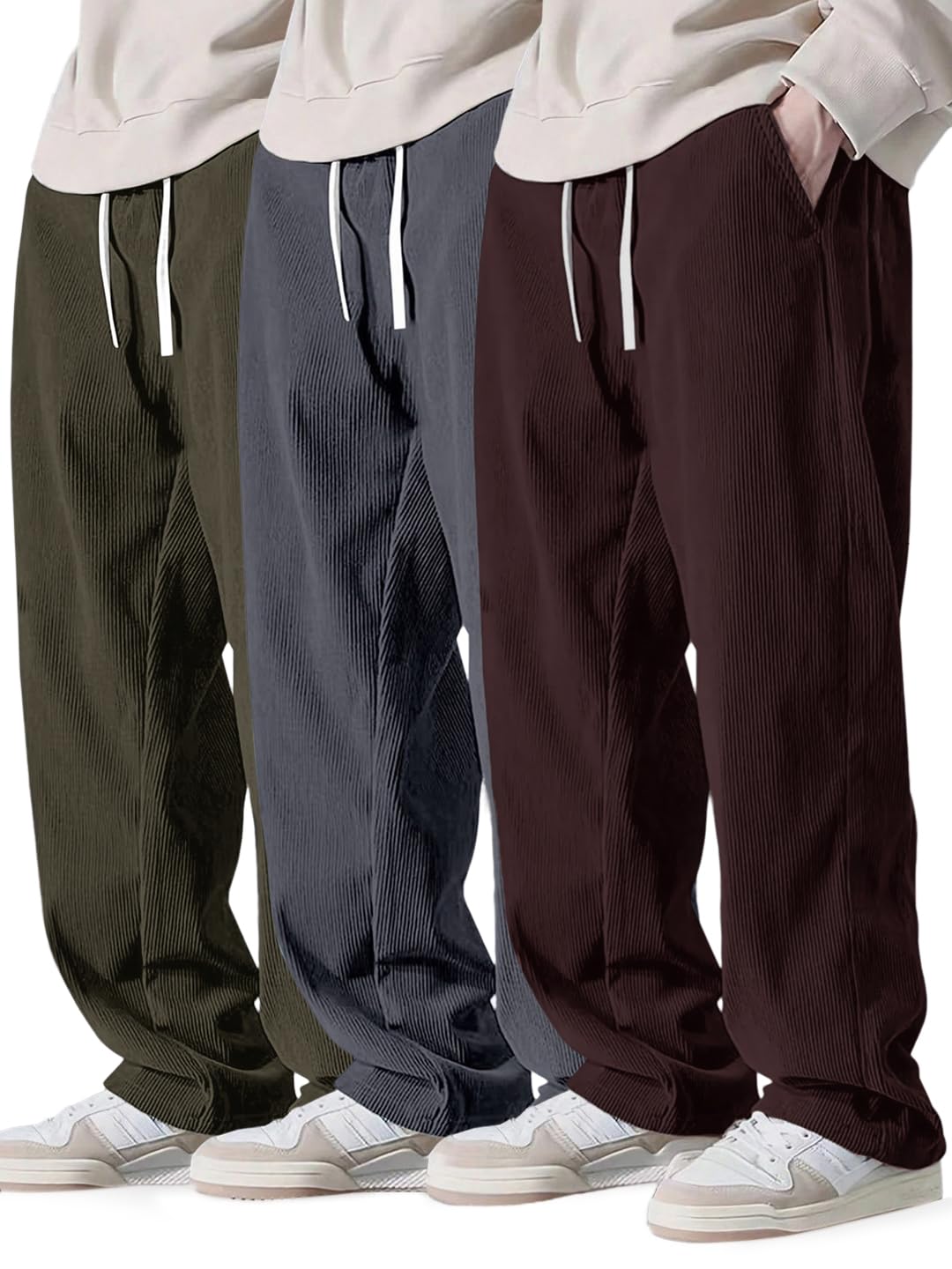 pinkmint Men's Poly Lycra Ribbed Relaxed Fit Stretchable & Comfortable Trouser | Flexible Elastic Waist with Drawstring Lower for Man-picture-15