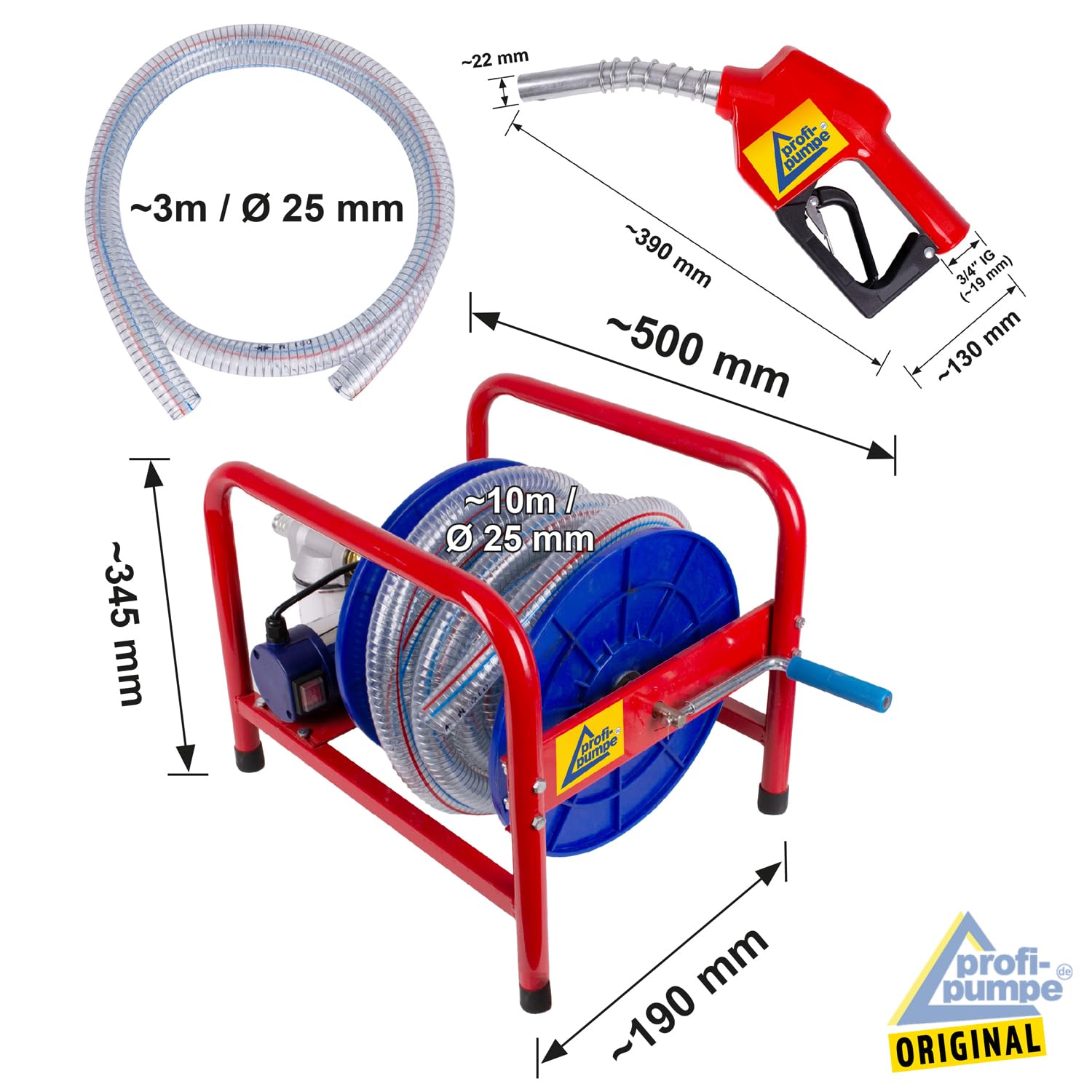 EASY pompa do zbiornika na olej napędowy z rolką węża ciśnieniowego, automatyczny pistolet dopływowy, filtr wstępny i akcesoria do pompy oleju napędowego, pompy paliwowej, biodiesla, pompa olejowa