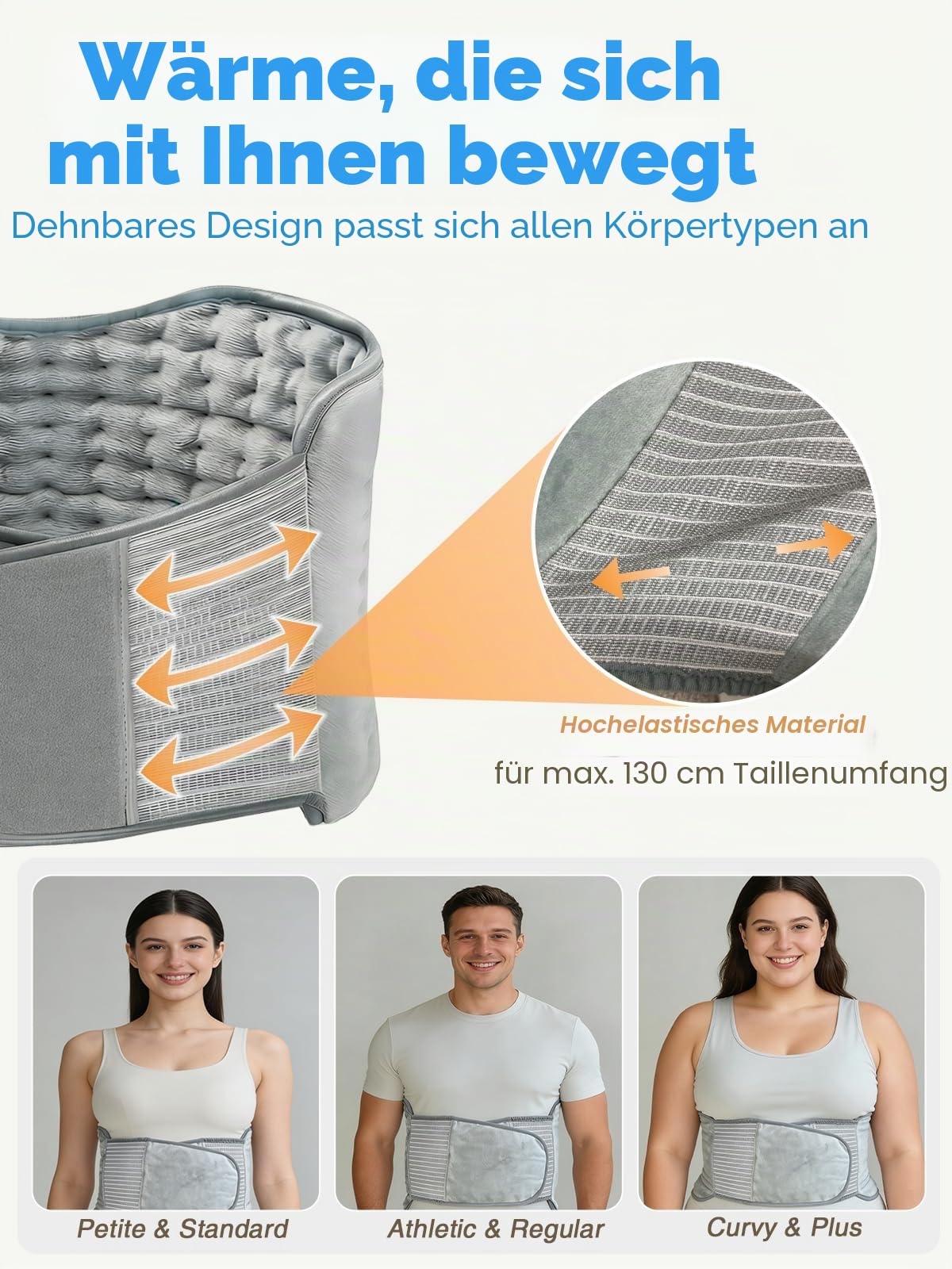 Wärmegürtel Rücken Elektrisches Heizkissen mit verstellbarem Hüftgurt für Damen und Herren