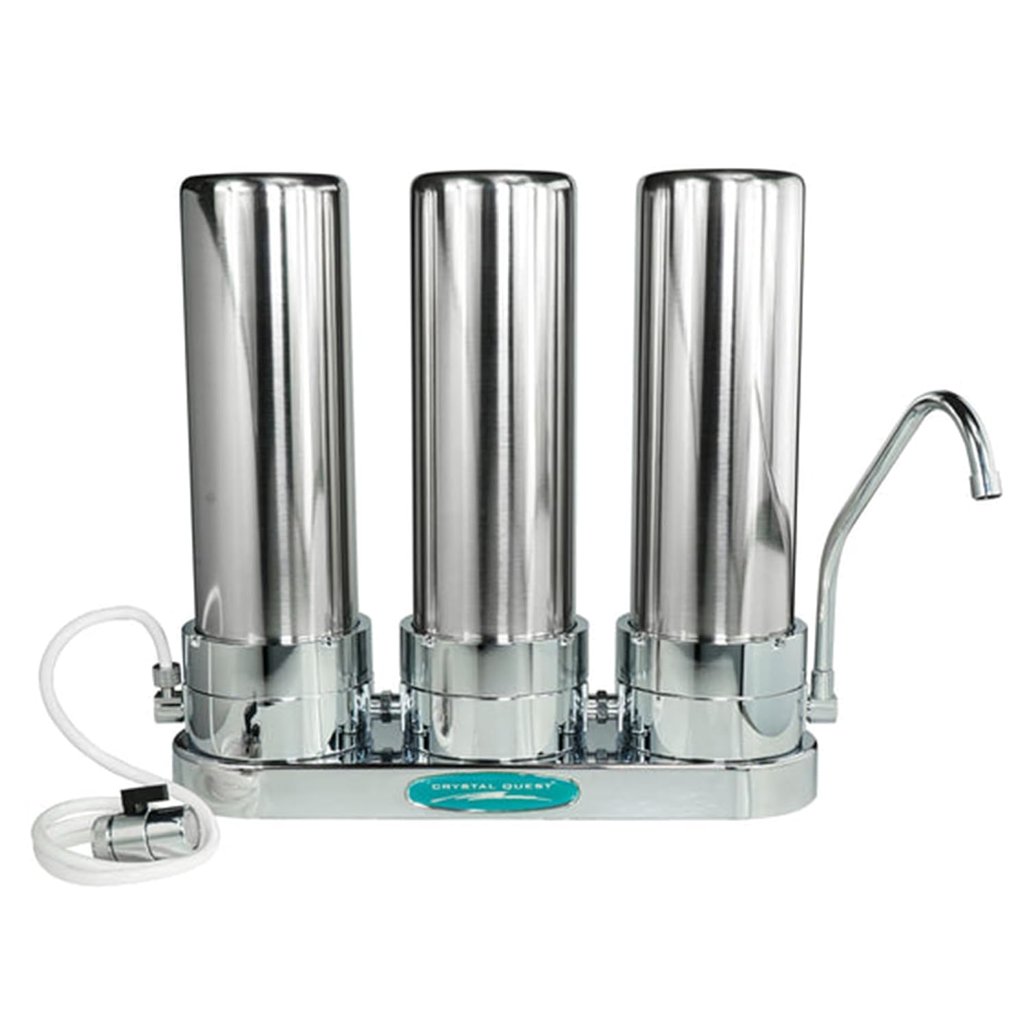 Crystal Quest - Nitrate Countertop Water Filter System - Double - Stainless Steel
