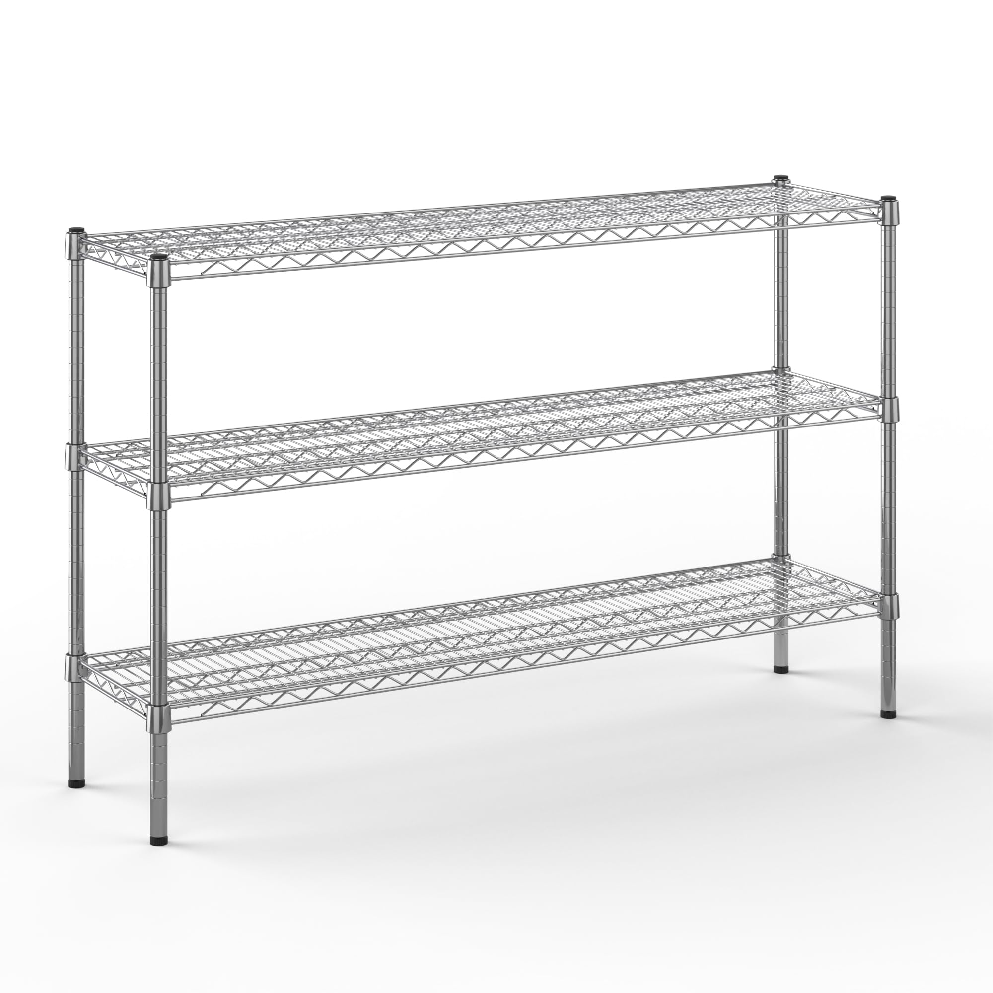 14" Deep x 54" Wide x 34" Height Wire Shelving Kit | 3-Tier | NSF Commercial Storage Rack Unit