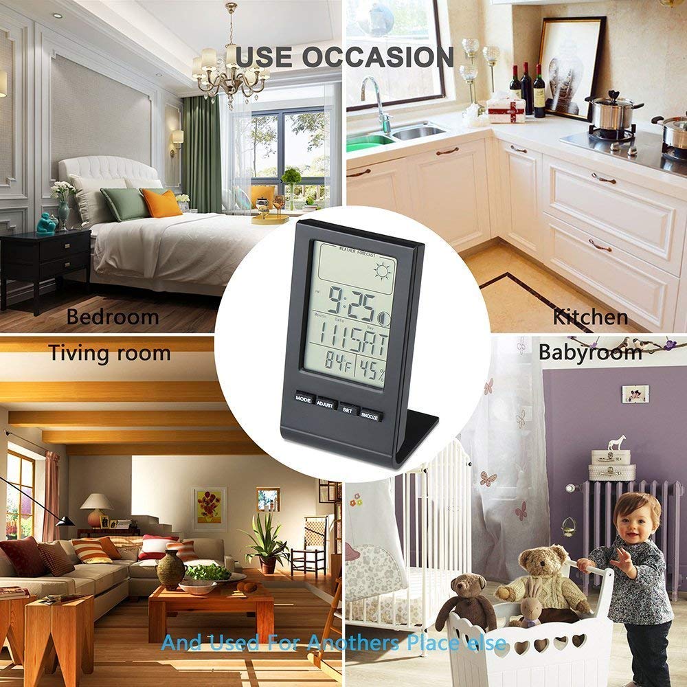 気候計 Amazon.co.jp｜ZT-TTHG 湿度計、カレンダー、目覚まし時計と天気機能と