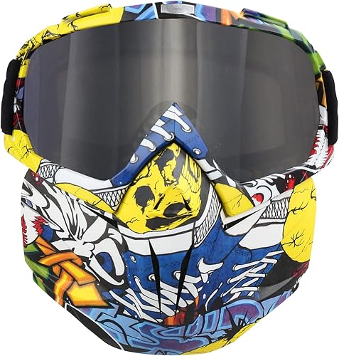 Miniatura 1 de Máscara de gafas de motocicleta, gafas protectoras con máscara desmontable, ajustable, resistente al viento, máscara facial para niños, jóvenes,
