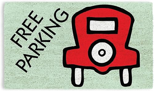 Pyramid America Monopoly Free - Tapete de fibra de coco para estacionamiento, 29 x 17 pulgadas, para interiores y exteriores, con parte trasera de