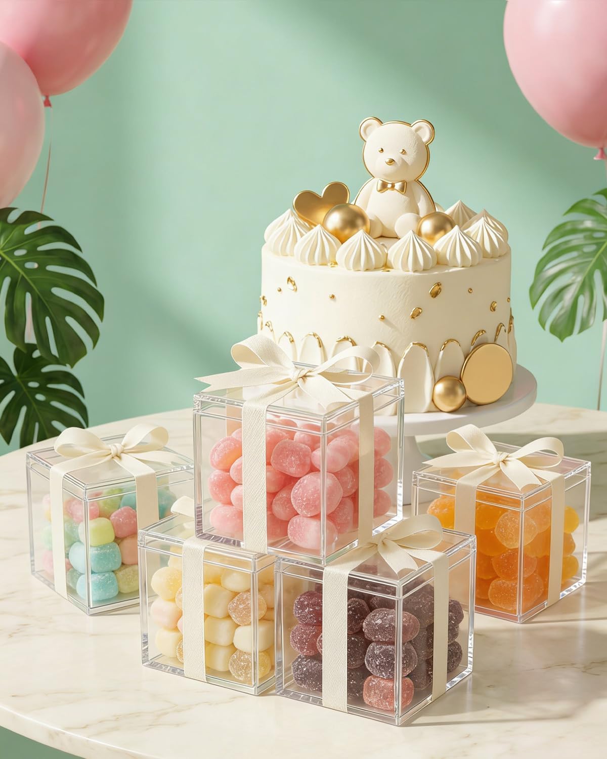 Clear Acrylic Boxes 2x2x2 Inch, Small Square Cube Storage Box with Lid - Stackable, Food-Safe Transparent Container for Candy, Gifts, Jewelry, Display & Favors (24)