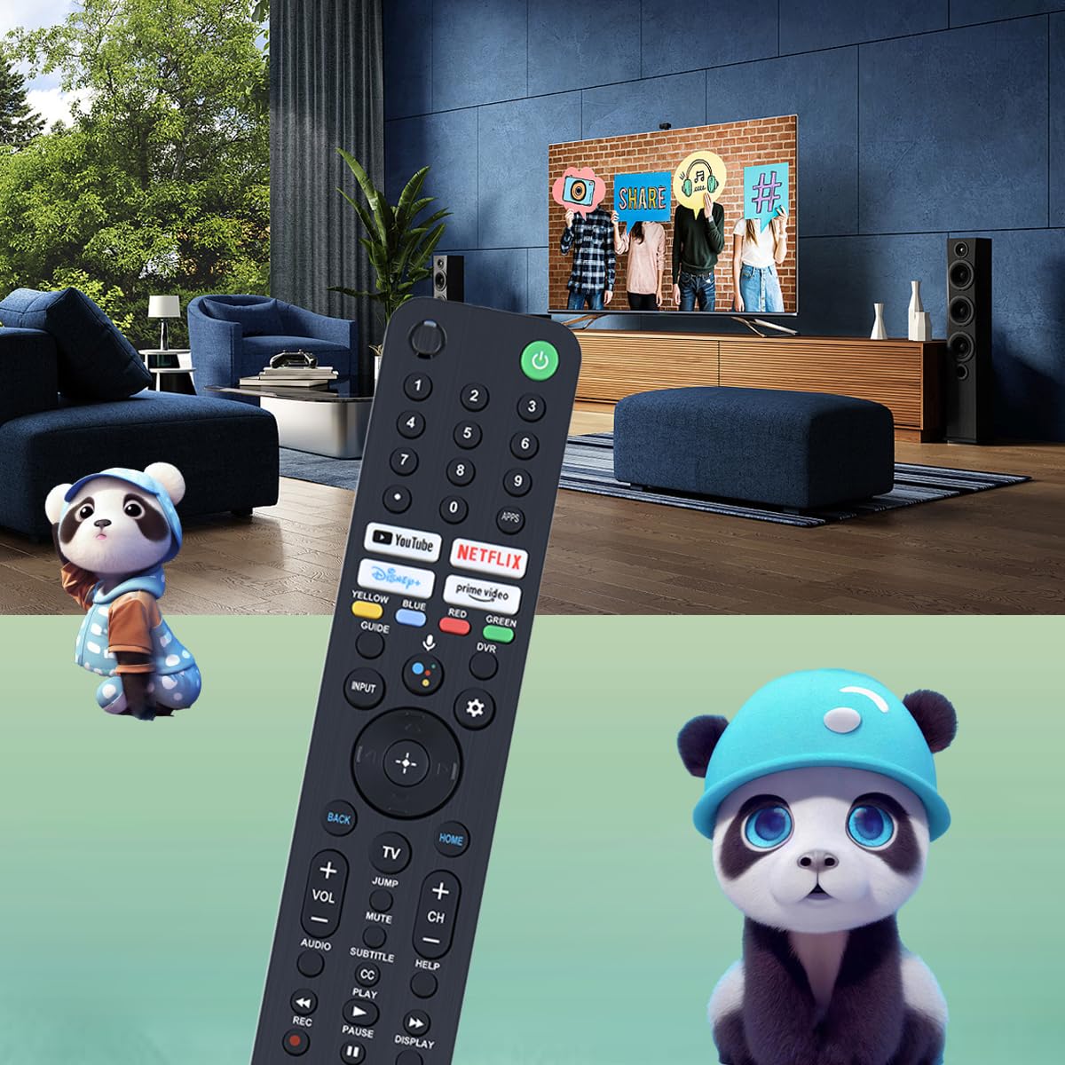 GHUST RMF-TX520U Telecomando vocale di ricambio per Sony Smart TV KD-75X79J KD-75X80CJ KD-75X81J KD-75X85J KD-85X85J KD-85X91CJ KD-85X91J XR-50X90J XR-50X94J XR-5A94J 84J XL 75X95J XR-75Z9J XR-77A80J