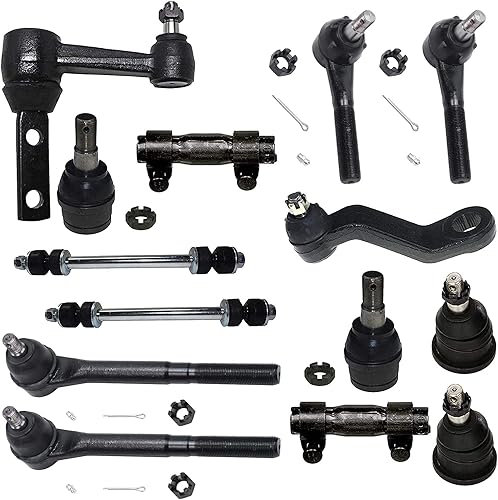 Detroit Axle - Kit de suspensión delantera de 14 piezas para Dodge Ram 2WD 1994-1999 2500 3500, 4 rótulas, 2 barras estabilizadoras, 4 barras de
