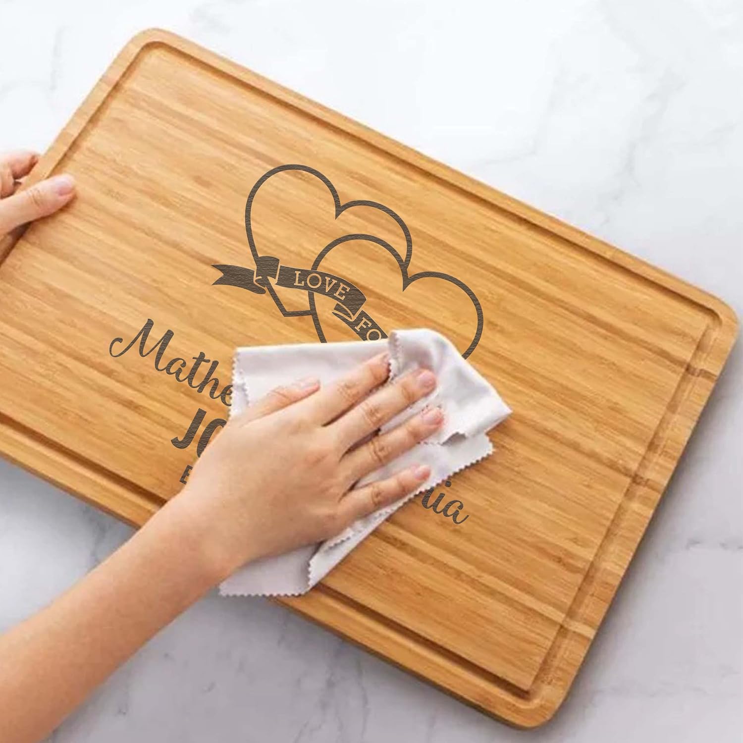 Personalized Wedding Gifts for the Couples - Engraved Cutting Board Wooden - Monogrammed Present for Newlyweds Great for Kitchen Decor & Functional - Customized by Froolu