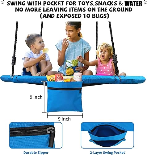 Miniatura 5 de Columpio de árbol de platillo para exteriores de 400 libras para niños y adultos, columpios voladores antiflacidez para juego de columpios,