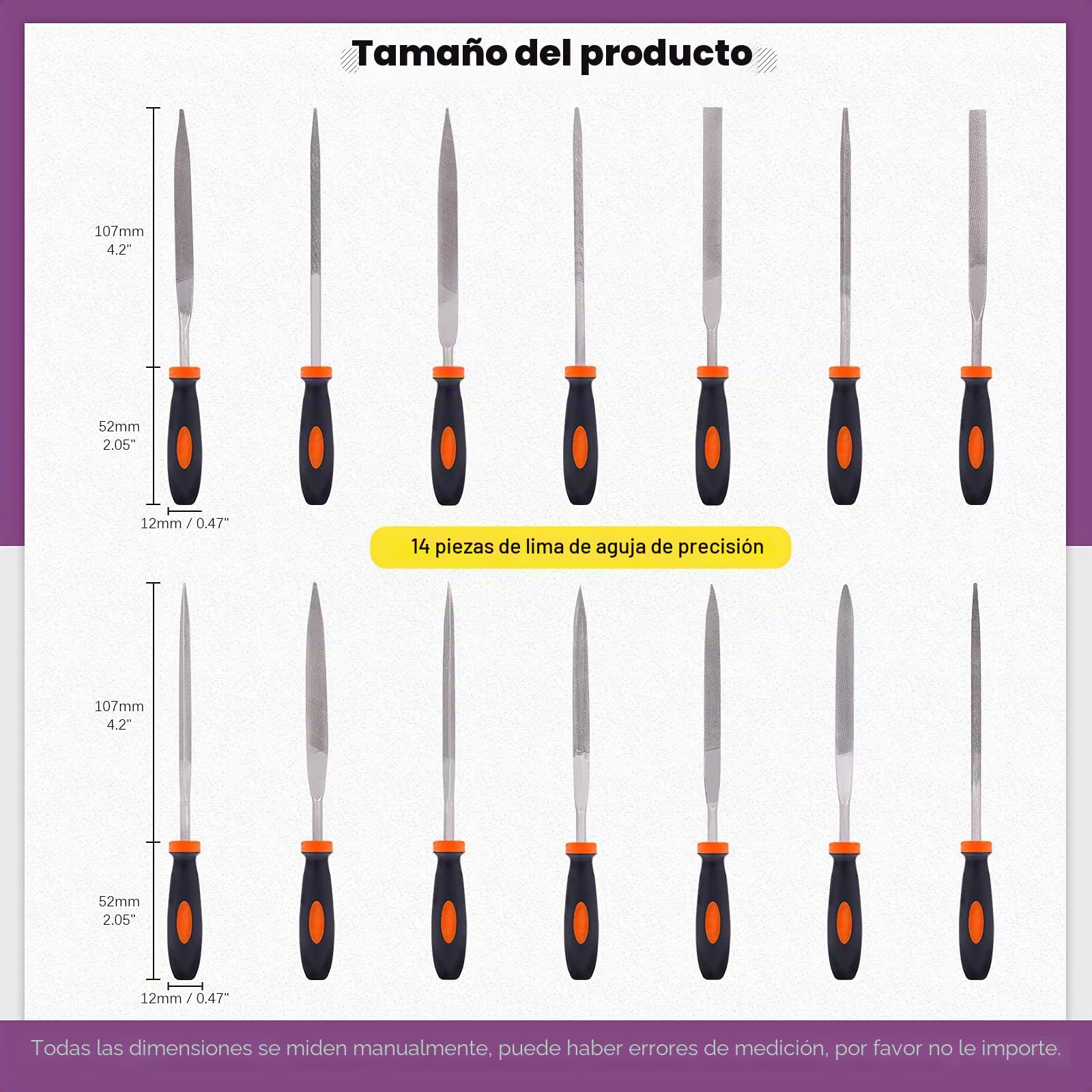 Swpeet Juego de 24 limas de metal con lima de madera 4 en 1 y kit de cepillo de alambre con funda de transporte, limas de aguja, limas planas, lima triangular redonda media redonda para dar forma a