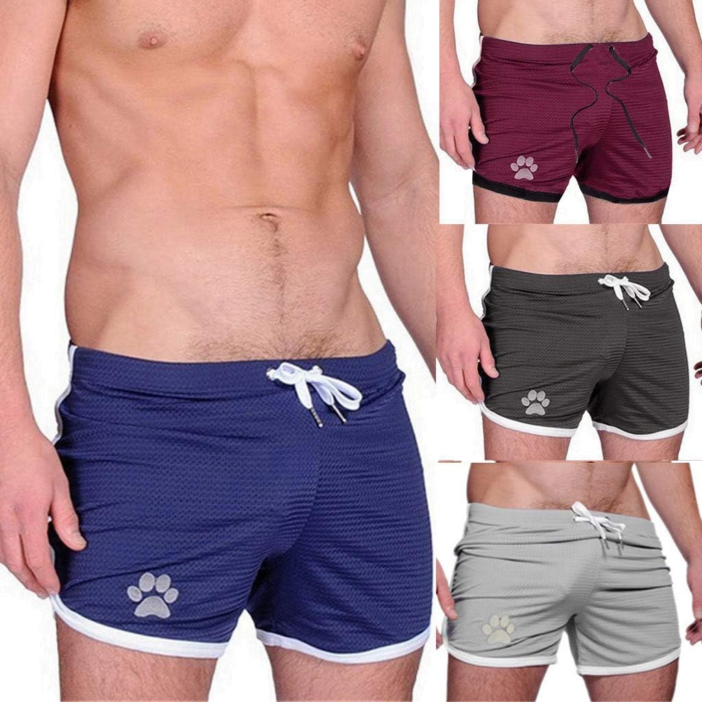 UOFOCO Men's Summer Casual Quick-Drying Shorts Breathable Drawstring Sport Short Pants | 