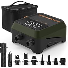 OutdoorMaster The Cachalot 2 Paddle Board Pump, 20PSI High Pressure SUP Air Pump, 12V DC Car Connector for Inflatable SUP Boards, Dual Stage Inflation & Auto-Off, Deflation Function