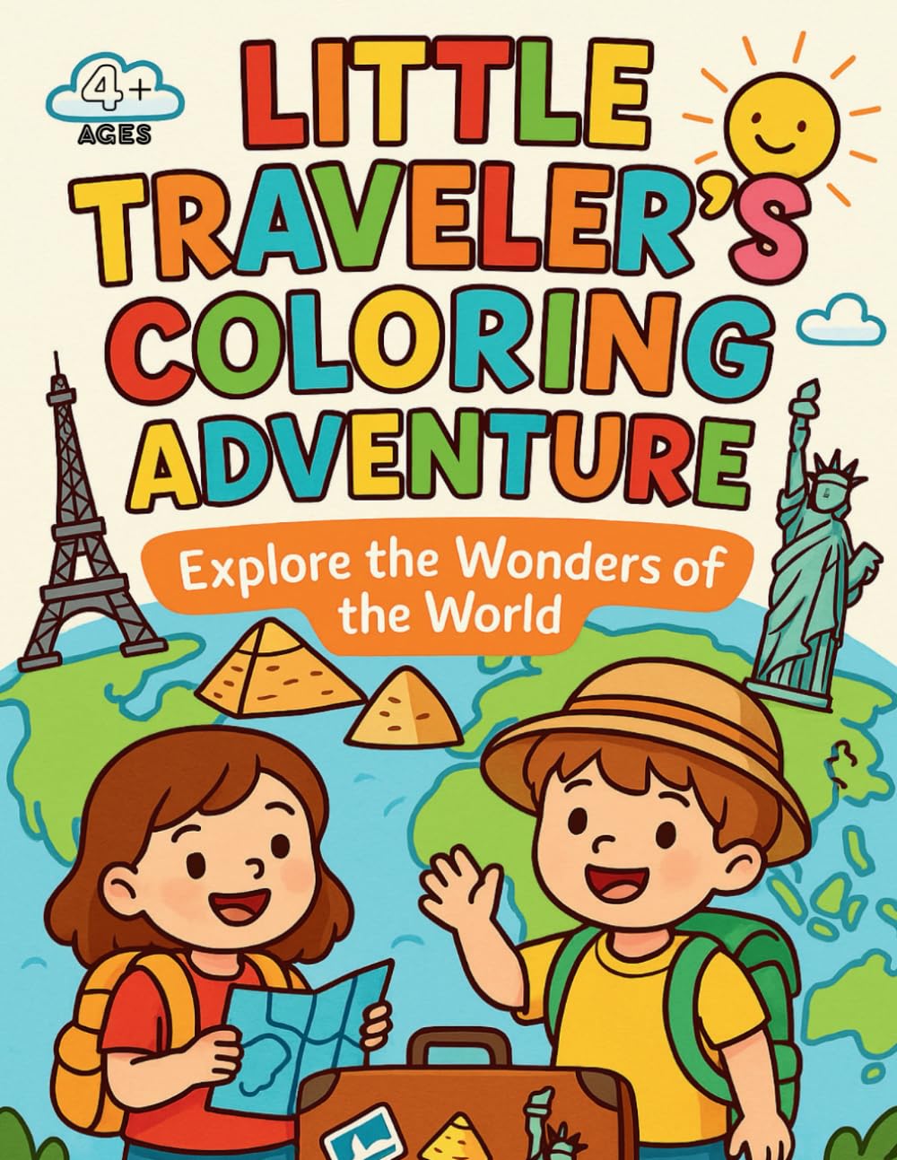 Little Traveler's Coloring Adventure: Explore Famous Landmarks and Color Your Way Around the World!