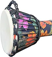 Vista 4 de Tambor africano de percusión, hecho a mano, cabeza de piel de oveja, estilo nacional