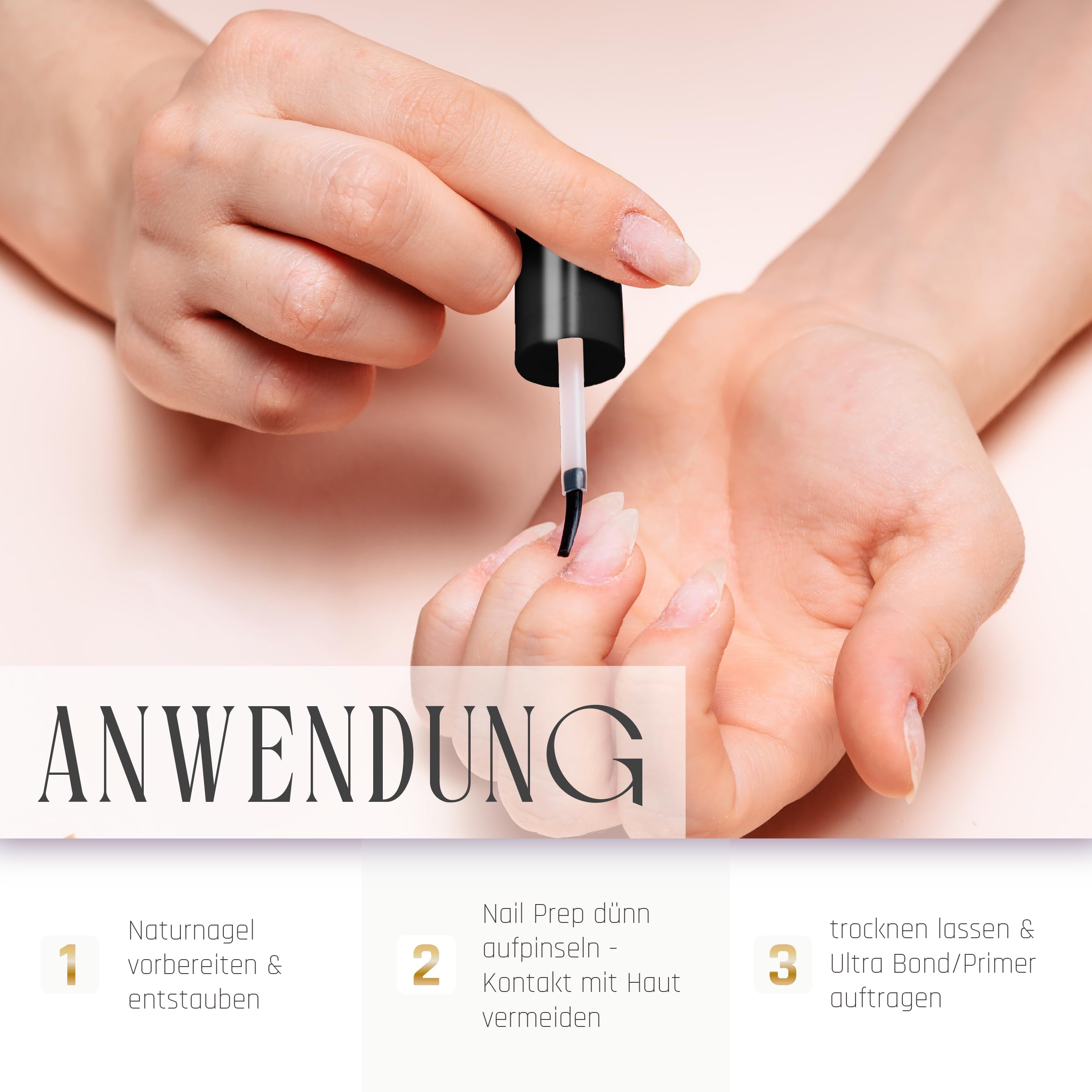 Nail Prep HAFTUNGS-Set INTENSIV für alle Kunstnägel mit weniger Liftings und langer Haltbarkeit (Primer, Ultra Bond, Dehydrator, Perfect Flex), Lynis-Nailshop.de
