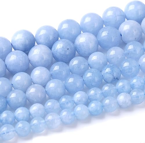 Miniatura 29 de Cuentas sueltas redondas de gemas naturales, cuentas de cristal de piedra energética para hacer joyas 15" (Cristales de cuarzo de fresa, jades, 6MM)