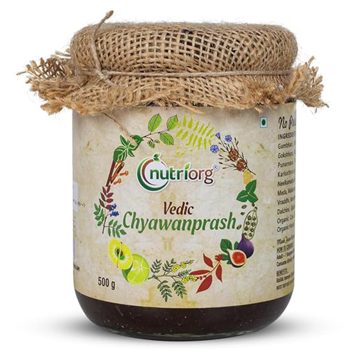 nutriorg Vedic Chyawanprash | 1.1 Lb (500gms) | Made with Authentic Ayurvedic Herbs & Fruits