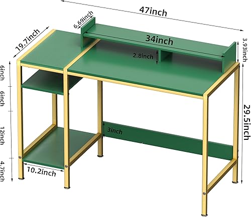 Miniatura 62 de Escritorio para computadora, escritorio para juegos de 43 pulgadas, escritorio de oficina en casa con almacenamiento, escritorio pequeño con soporte