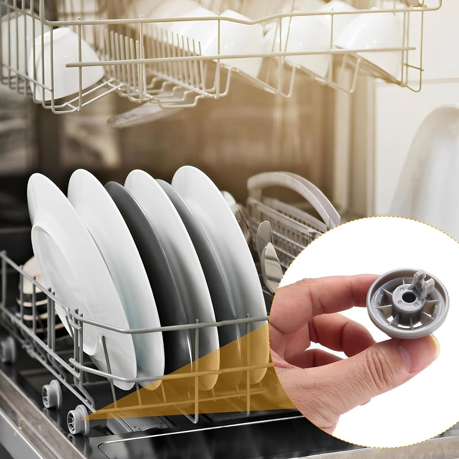 fKiZanthene Roulette Lave Vaisselle Lot de huit Roulettes Gris pour Panier de Lave Vaisselle Accessoires de Remplacement Adaptés à lInstallation et Réparation dans la Cuisine - 5