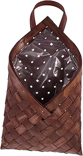 PRETYZOOM 4pcs Wooden Wall Flower Basket Onion Baskets Woven Flower Pot Bread Container Hanging Sundries Holder Hanging Pockets Vintage Decor Multifunction Wall Hanging Basket