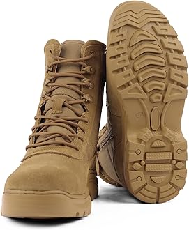 Military Tactical Combat Boots for Men Side Zipper Army Police Work Boots Anti-slip for Security Duty Desert