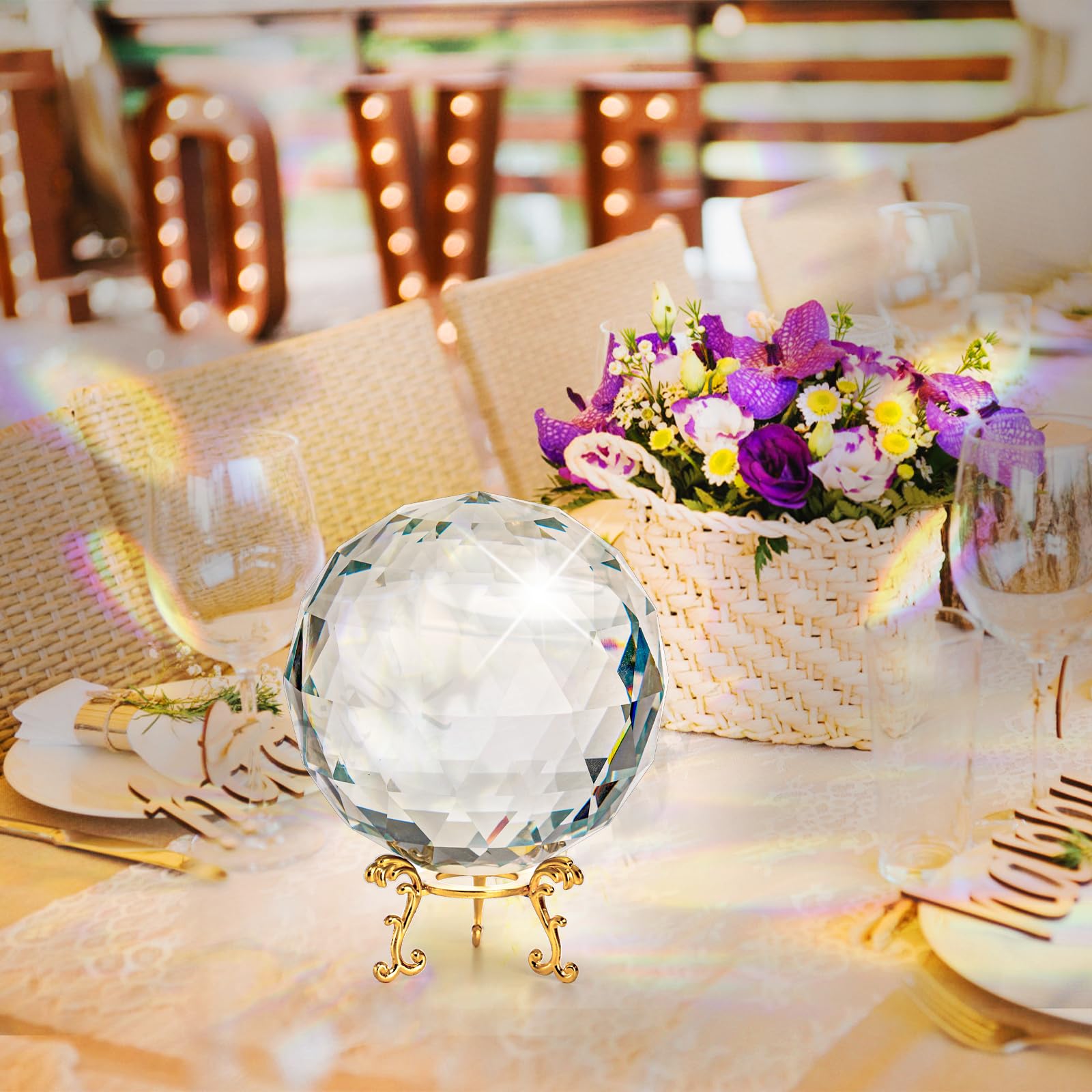 Carkio Lot De 20 Boules De Cristal En Verre Transparent, 15 Mm, Prisme Feng Shui à Suspendre, Pendentifs, Attrape-soleil, Pour Décoration D'intérieur, Fête