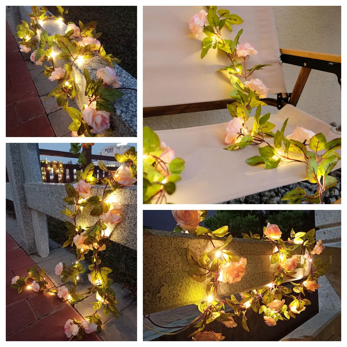 Guirlande Lumineuse à Fleurs, Lampe Suspendue à LED Romantique en Forme de Rose, for l'intérieur et l'extérieur, for la Saint-Valentin, Un Mariage, Une Chambre, Un Jardin, Un Patio, Une décoration de