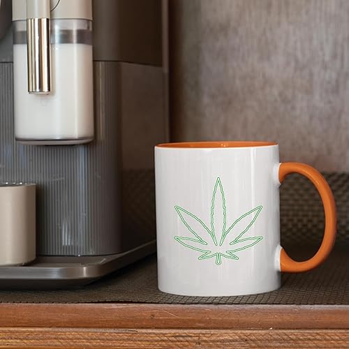 Miniatura 5 de Neon Marihuana Leaf Design Gift for Cannabis Lovers Sweas 11oz 15oz Inner Color Accent Mug