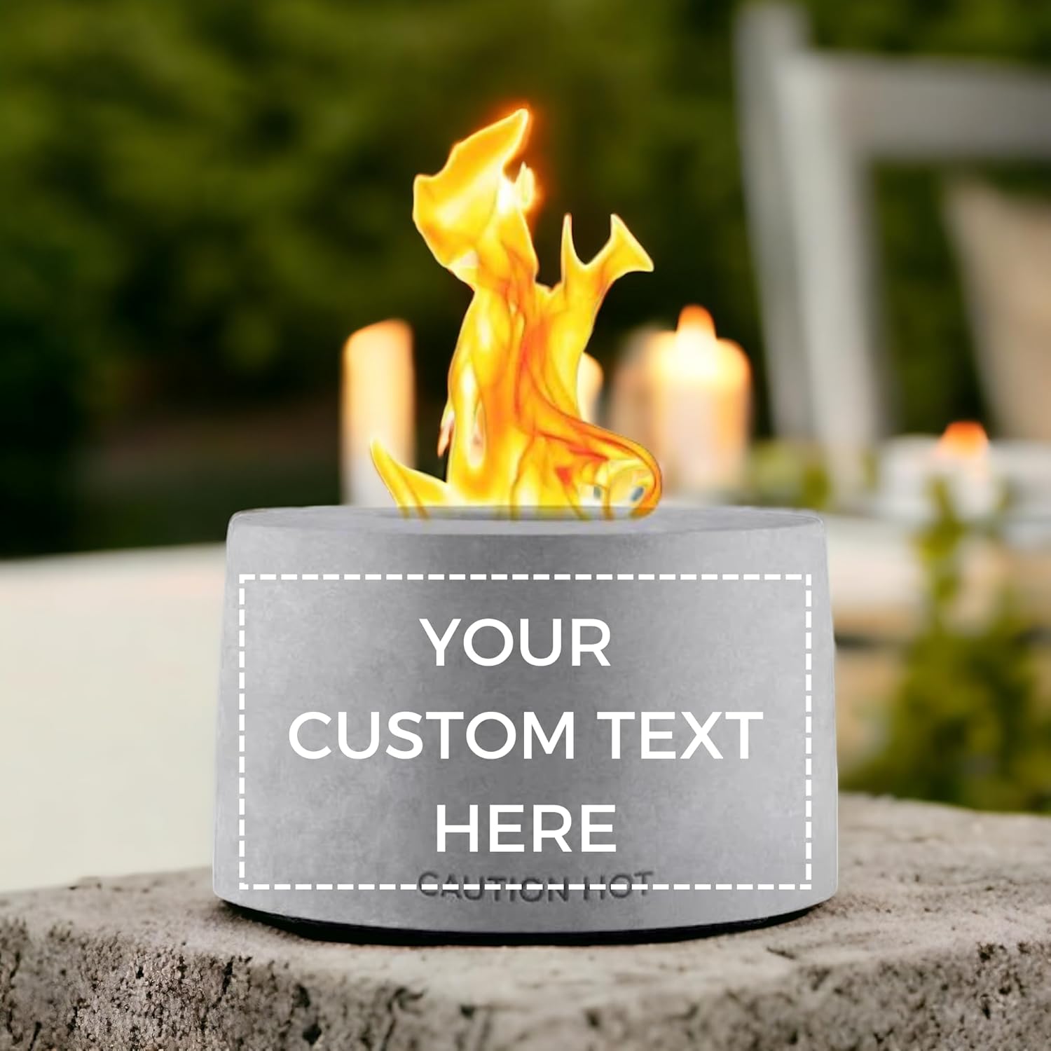 Colsen Gray Round Custom Tabletop Fire Pit Smokeless