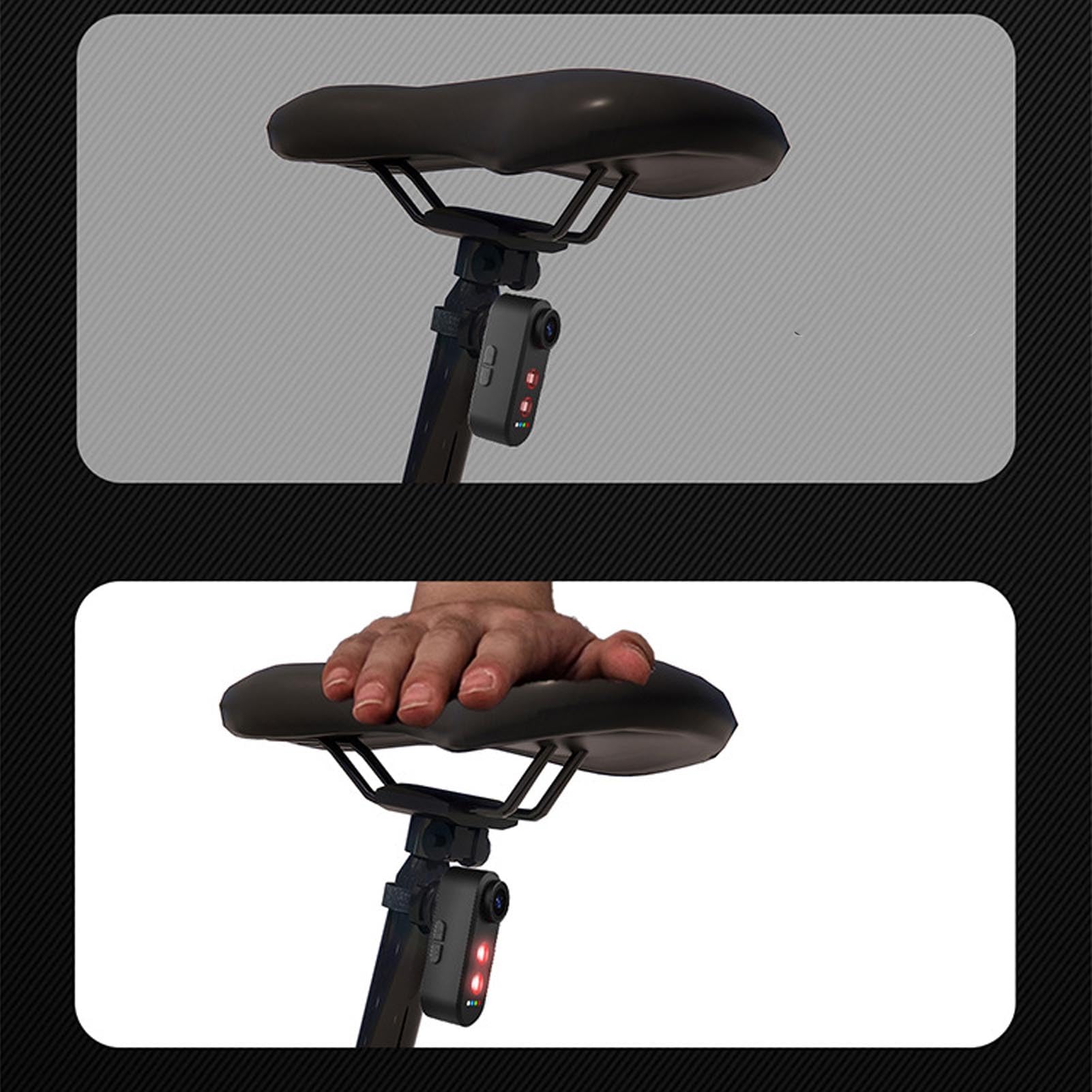 Camera da Ciclismo 1080p con Luce di Coda, Telecamera Posteriore in Bicicletta 1080p, Angolo di 140 ° Largo, IPX6, Registrazione del Loop, Supporto per App, per Montagna, Bici (64G)
