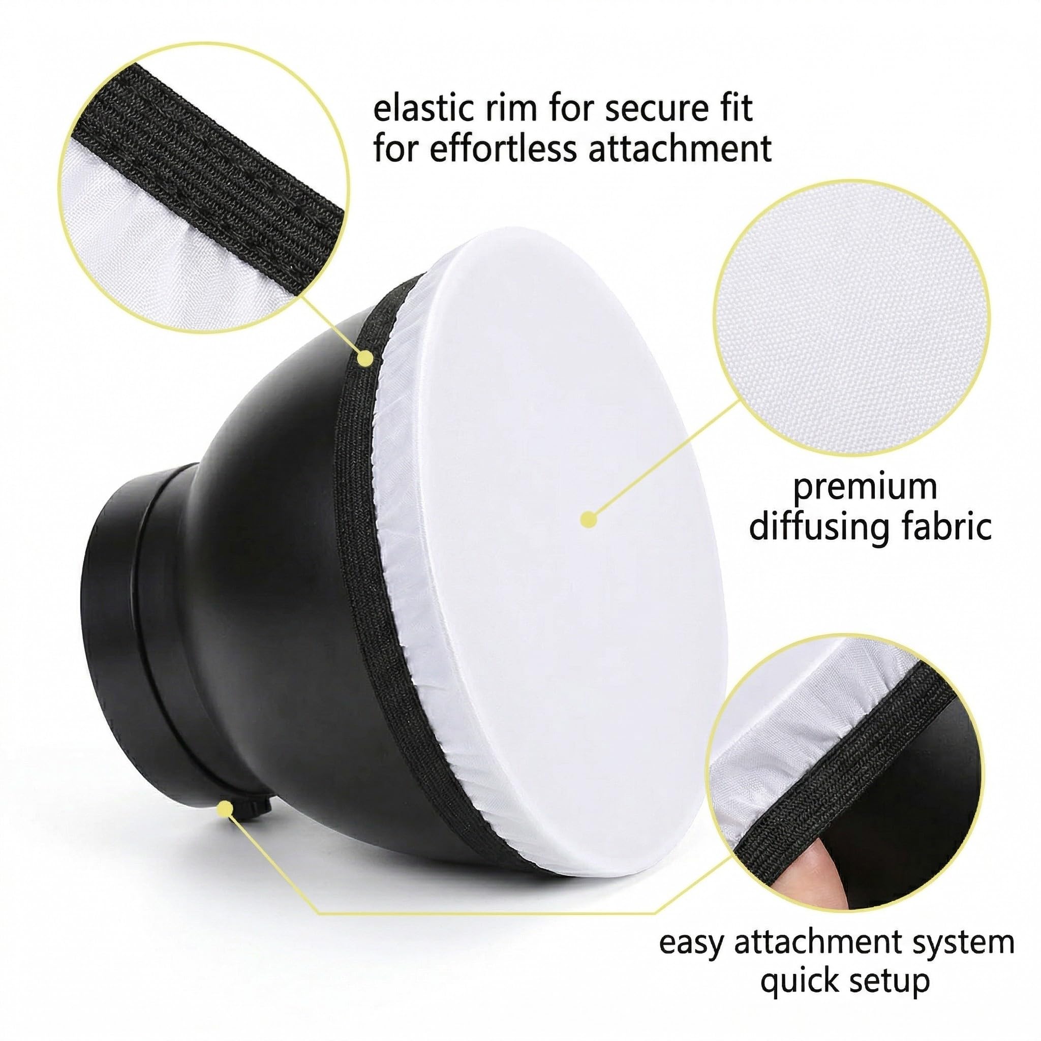 2 Stück Led Diffusor 18Cm Softbox Diffusor Schirm Reflektor Für Studioblitz Lichtzelt Videoaufnahmen Weiß Gelb Stoff