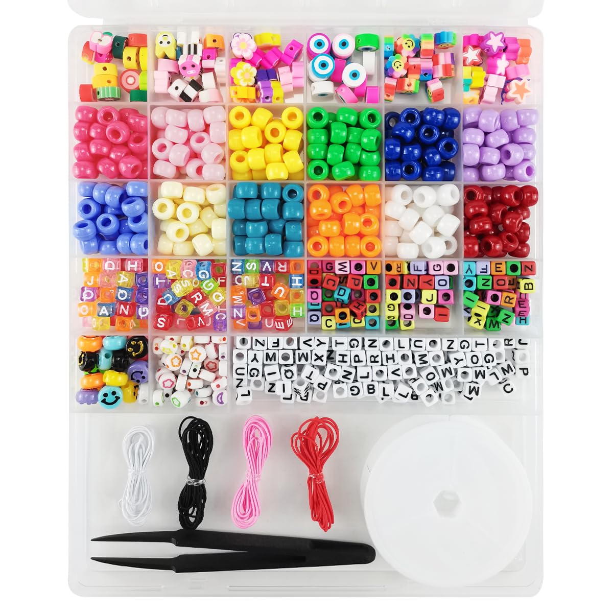800 Piezas Abalorios para Hacer Pulseras Niñas Kit, Cuentas para Pulseras Friendship Bracelet Accesorios, Cuentas de Letras para Niños, para Niñas y Niños Manualidades