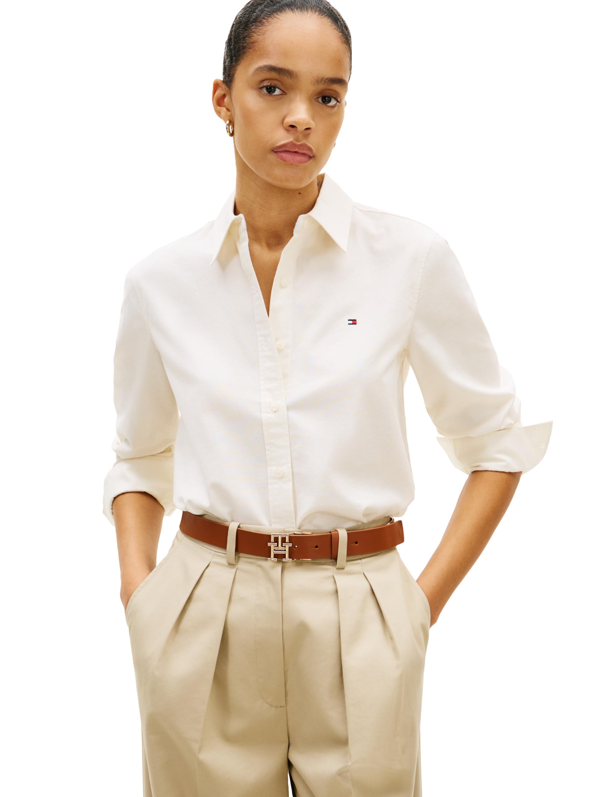 Women's Oxford Long Sleeve Button Down Shirt in Regular Fit