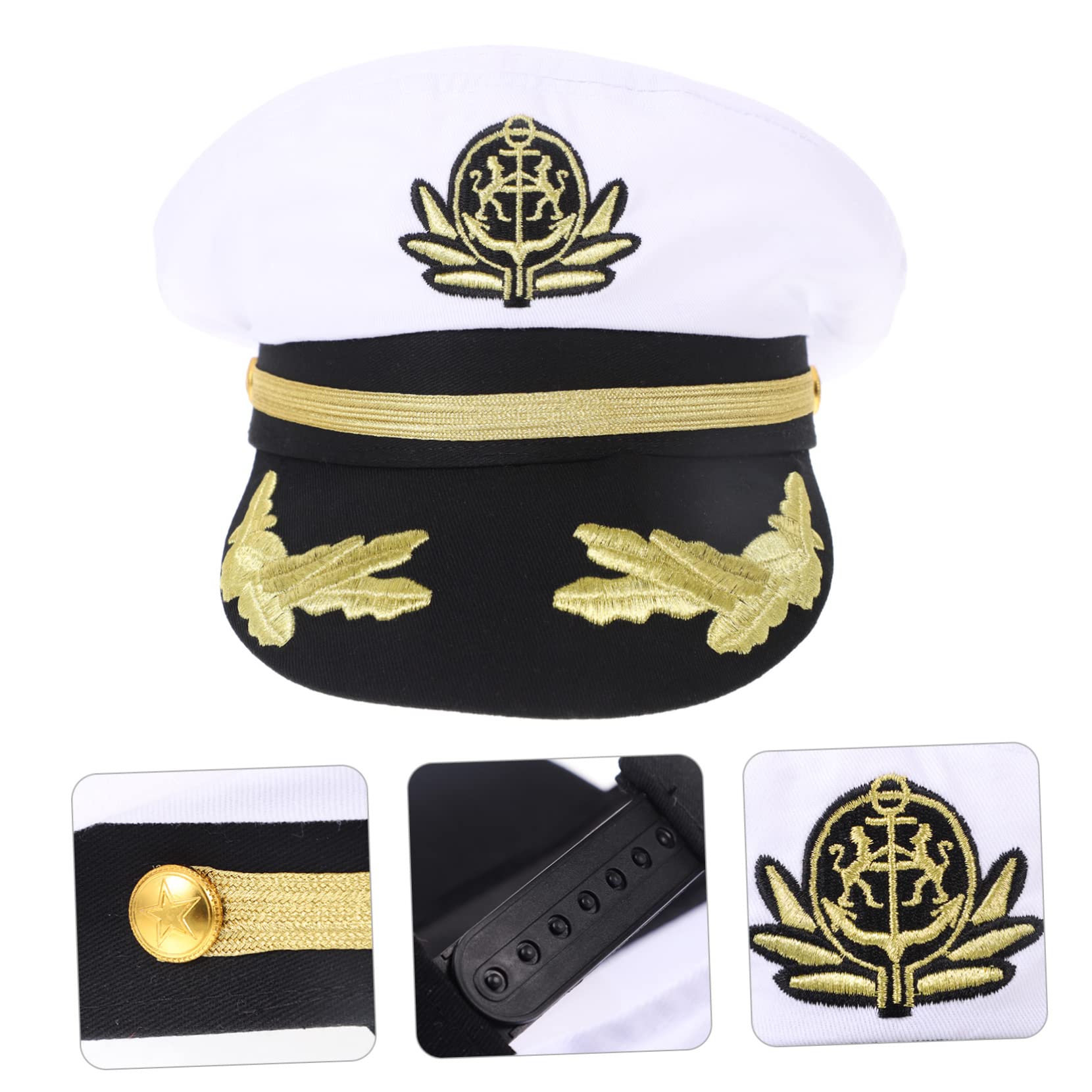 Holibanna Gorra Azul Marino Blanca Traje De La Marina Sombrero De Decoración Accesorios De Vestir Sombreros De Verano para Hombres Sombrero Hombres Adultos Algodón