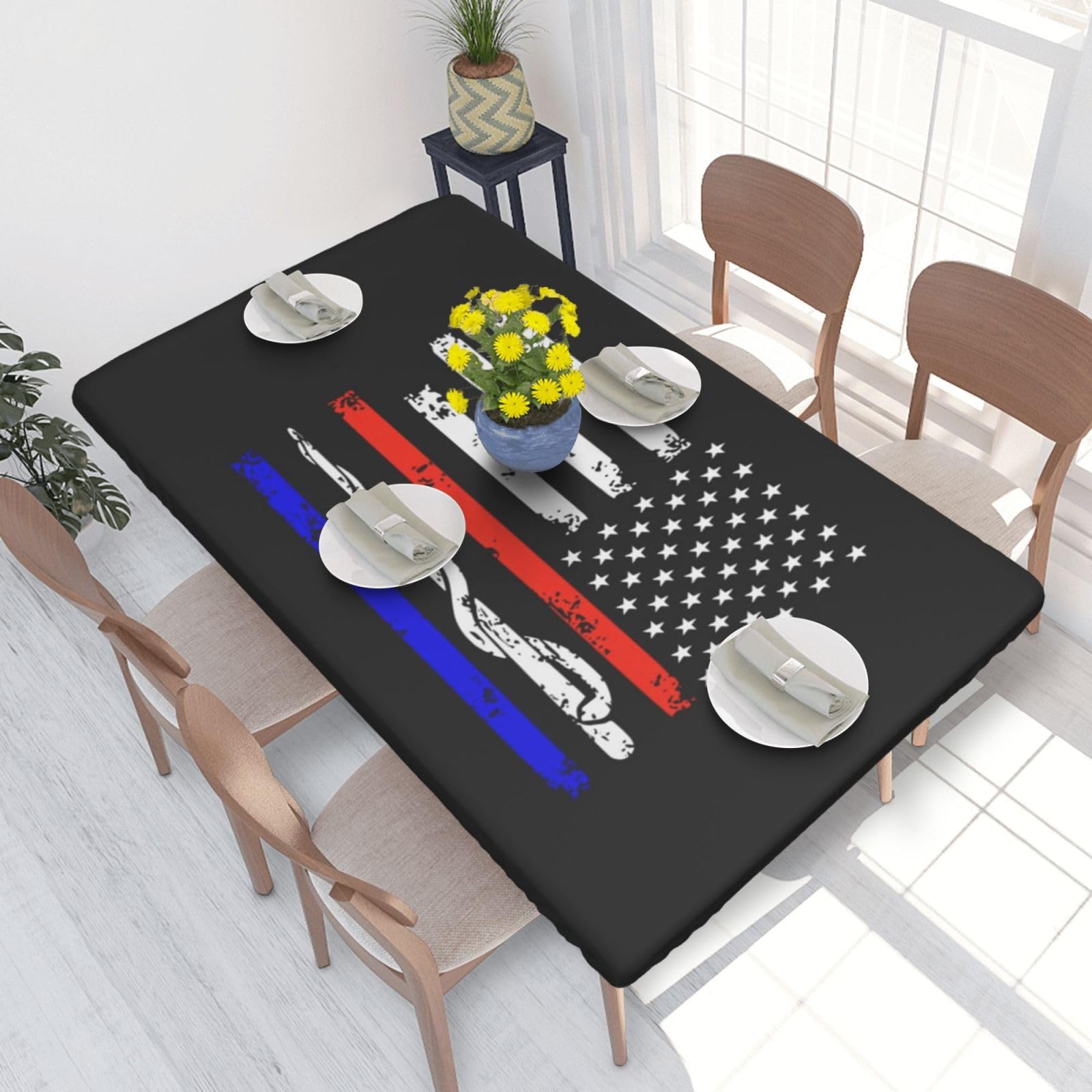 WKSGDSG Fitted Tablecloth For Dining Room 4ft, Elastic Edged Table Cover