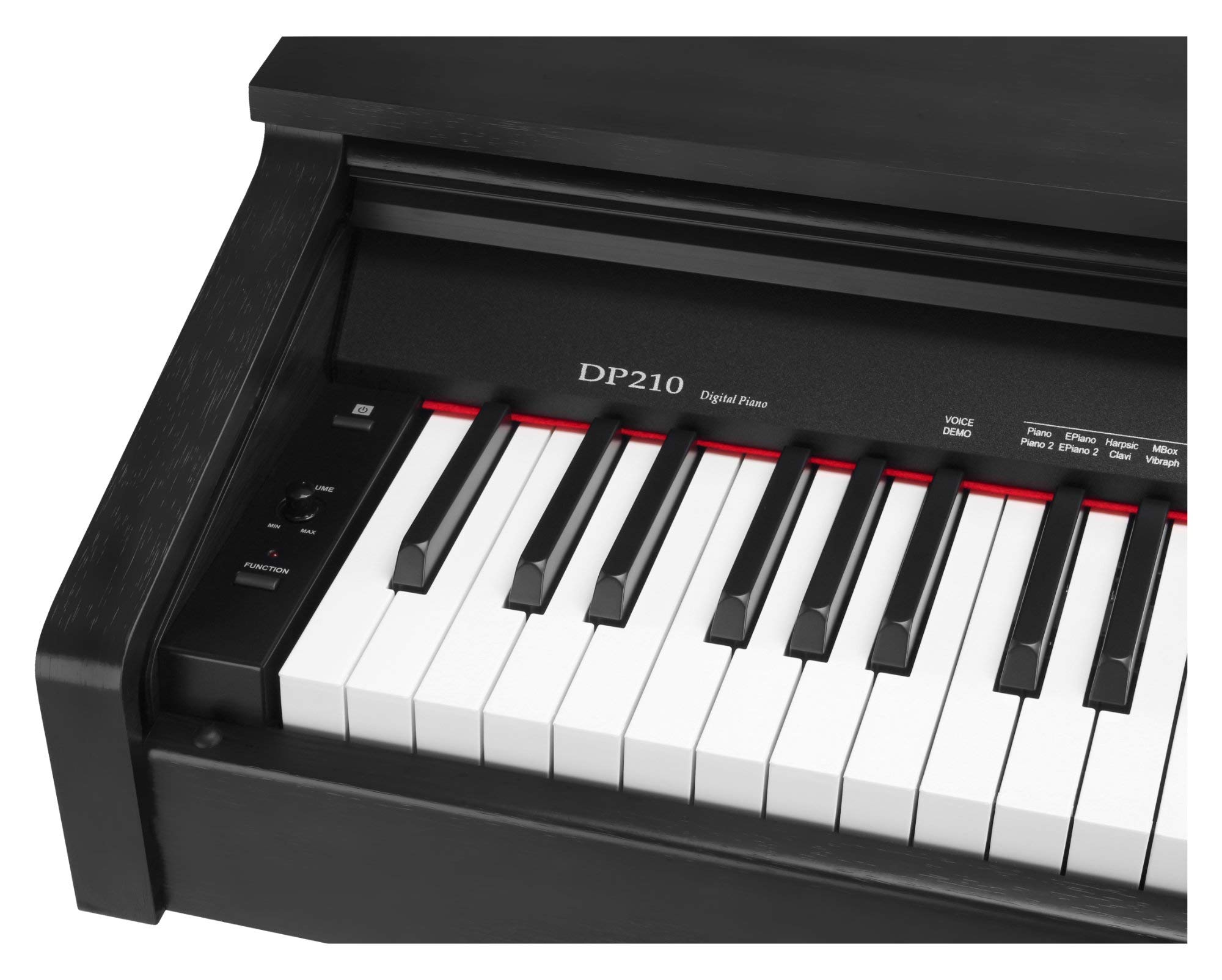 Classic Cantabile DP-210 SM E-Piano nero opaco, Polifonia a 64 voci | Tastiera HA-88-S500 con 88 tasti a meccanica a martello, Soft, Medio, Hard, 1 brano demo interno, 26 WMA-Voices, 2 x cuffie